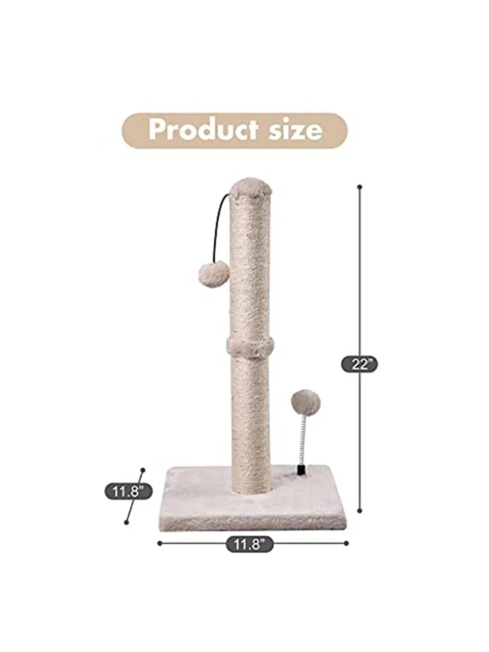 Cat Scratching Post Sisal Scratch Tower Indoor Cat Furniture Durable Stable Toy